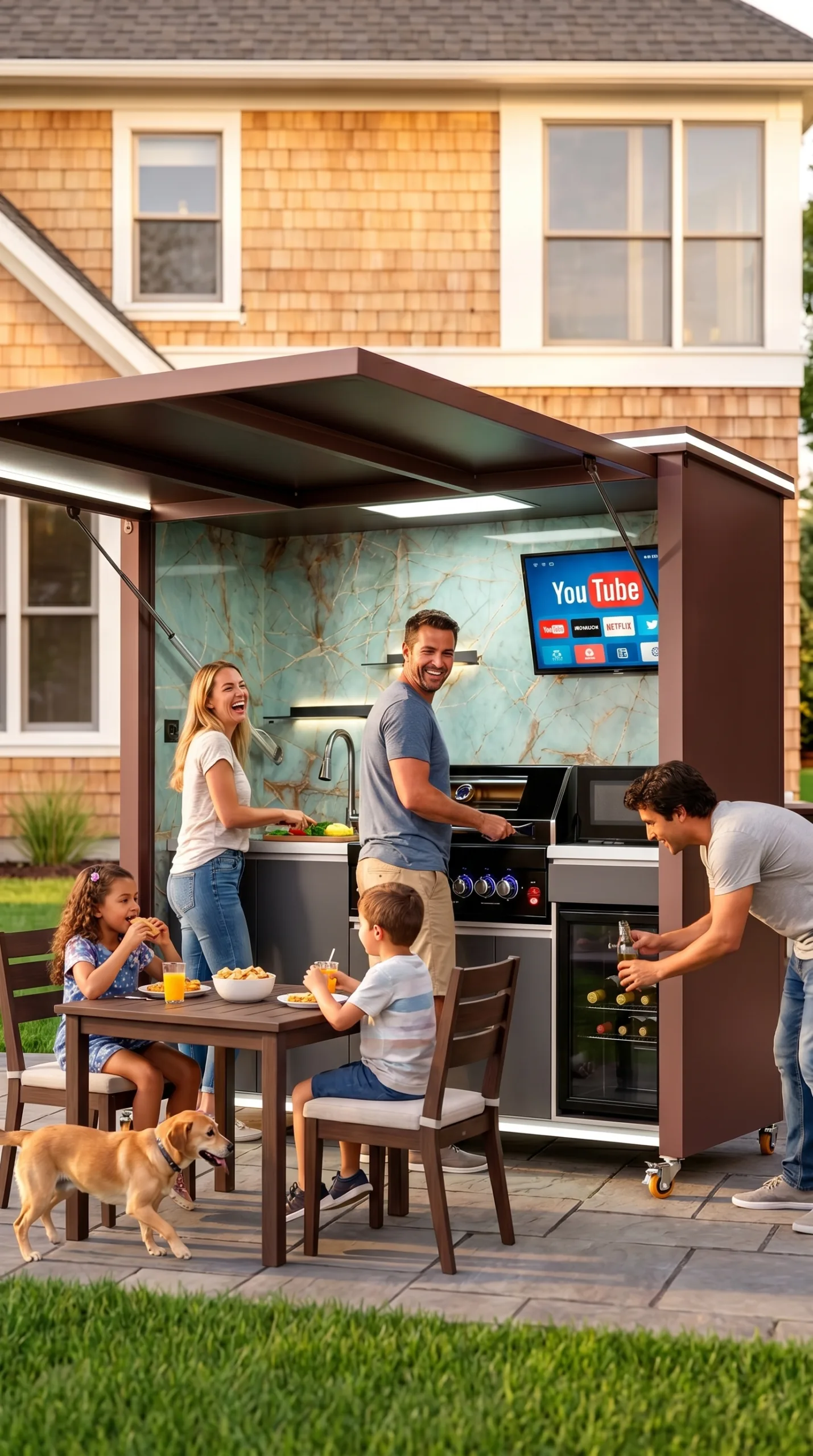 Backyard entertaining with a Meta Lifestyle enclosed outdoor kitchen