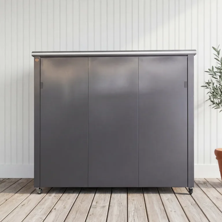 Deluxe Model Outdoor Kitchen with Motorized Lift-Up Door & Triple-Fuel Grill