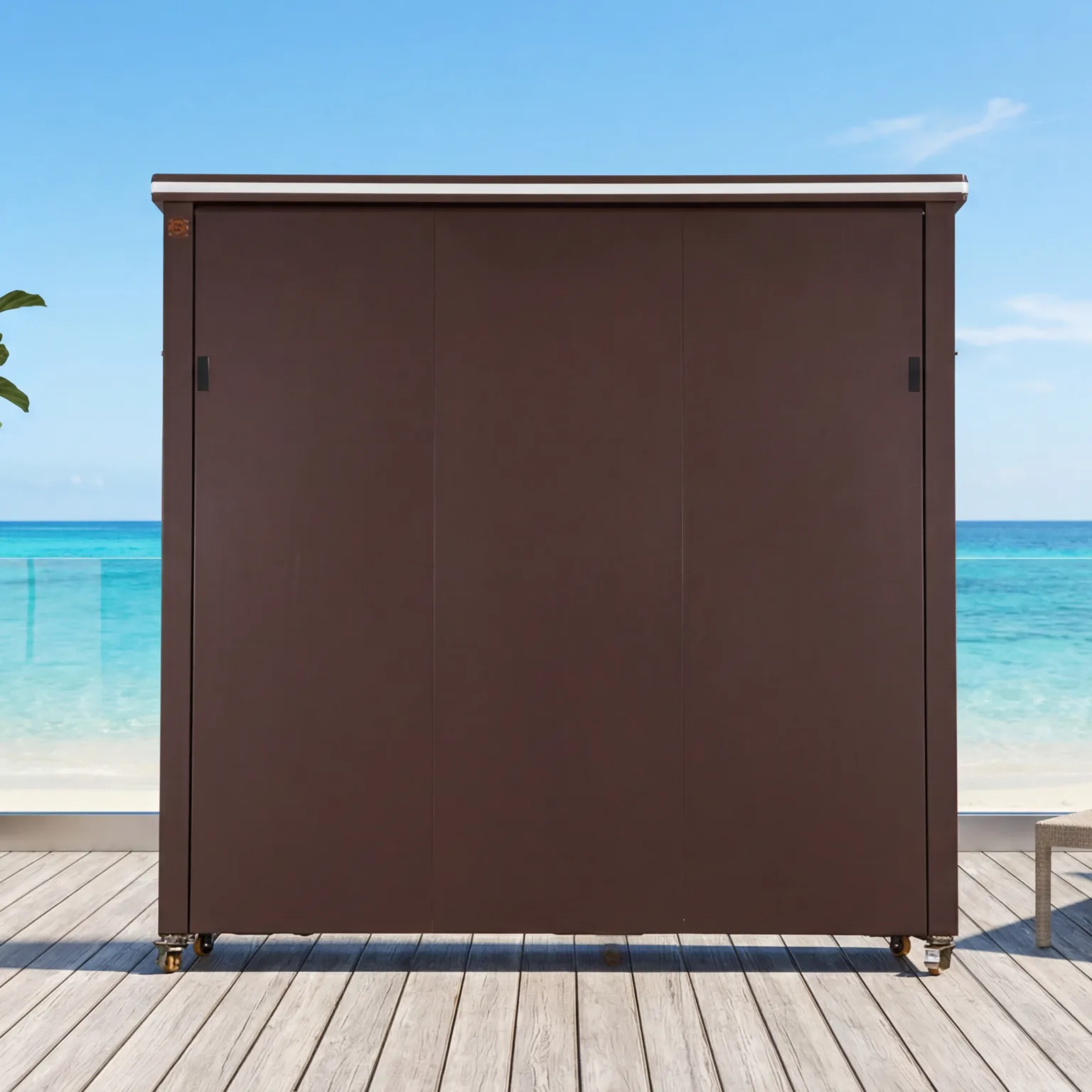 Deluxe Model Outdoor Kitchen with Motorized Lift-Up Door & Triple-Fuel Grill