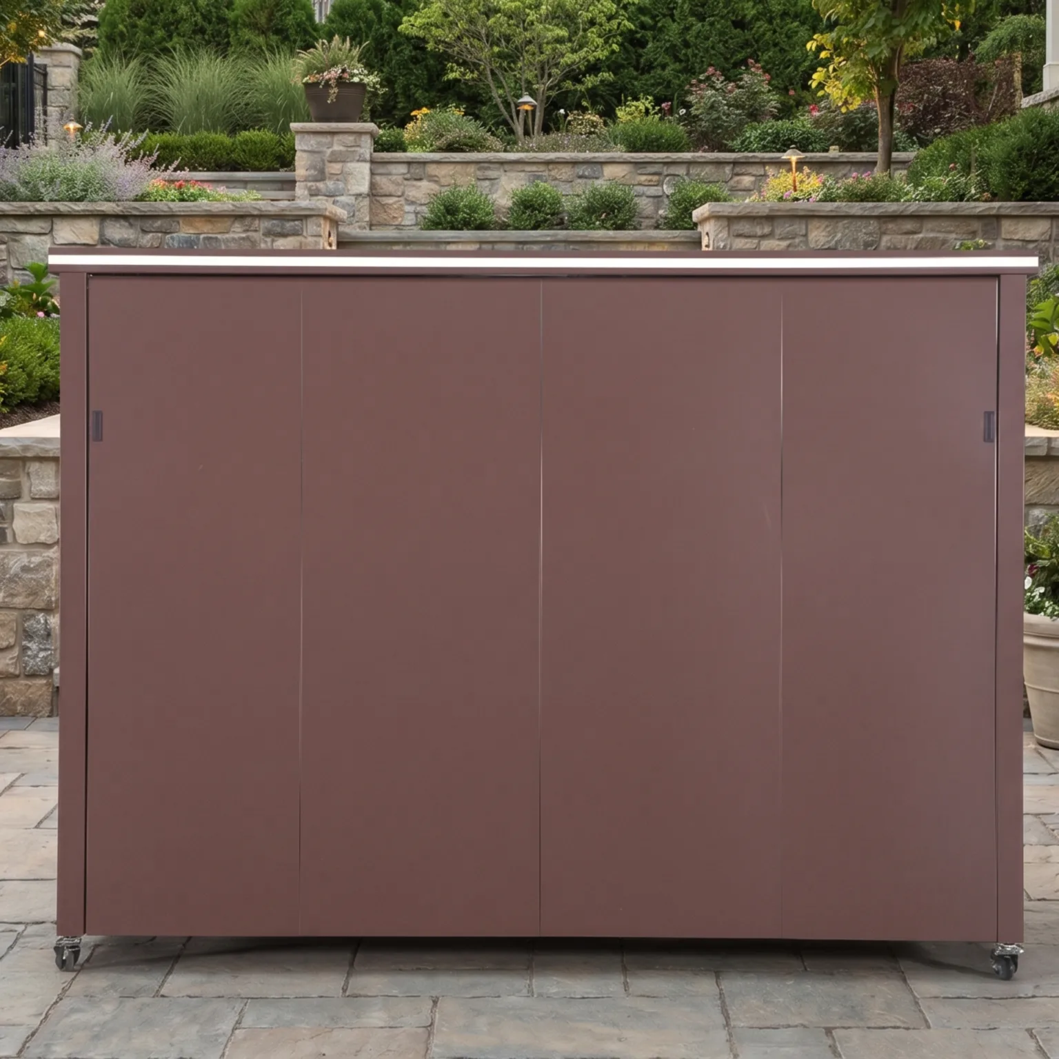Luxury Model Outdoor Kitchen with Motorized Lift-Up Door & Triple-Fuel Grill