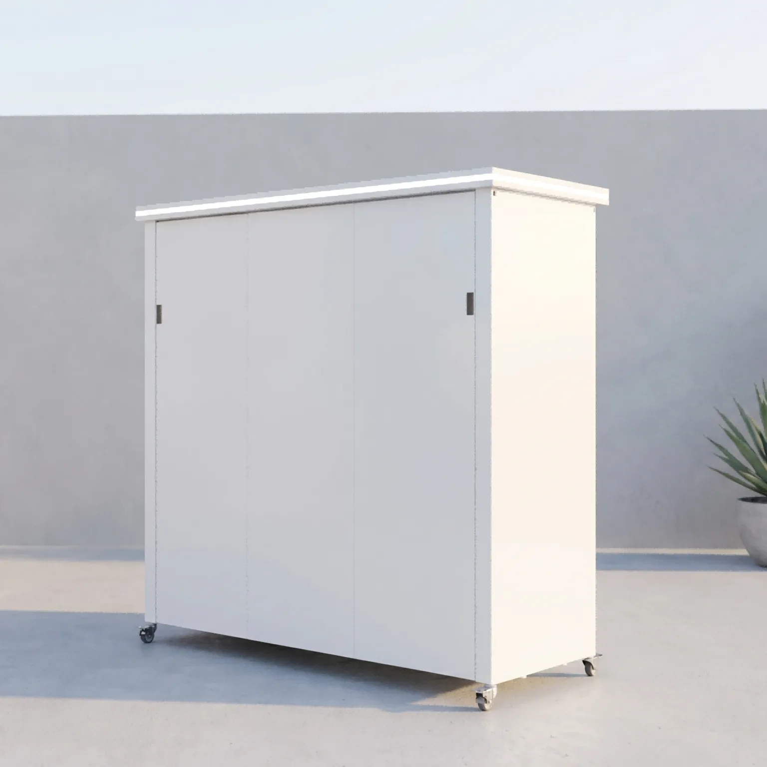 Deluxe Model Outdoor Kitchen with Motorized Lift-Up Door & Triple-Fuel Grill