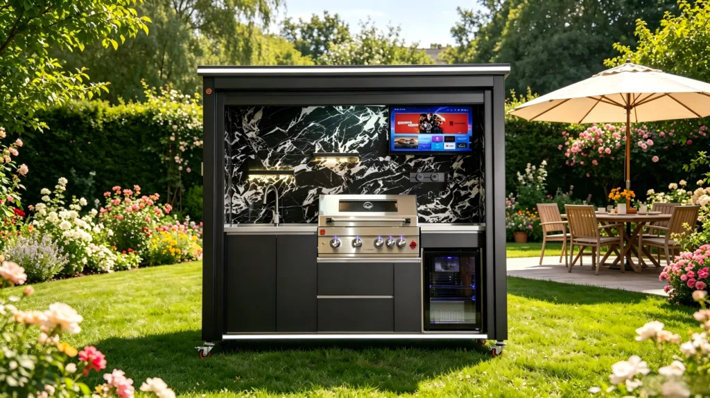 Deluxe Model Outdoor Kitchen with Rolling Shutter Door (CB+NBM)1
