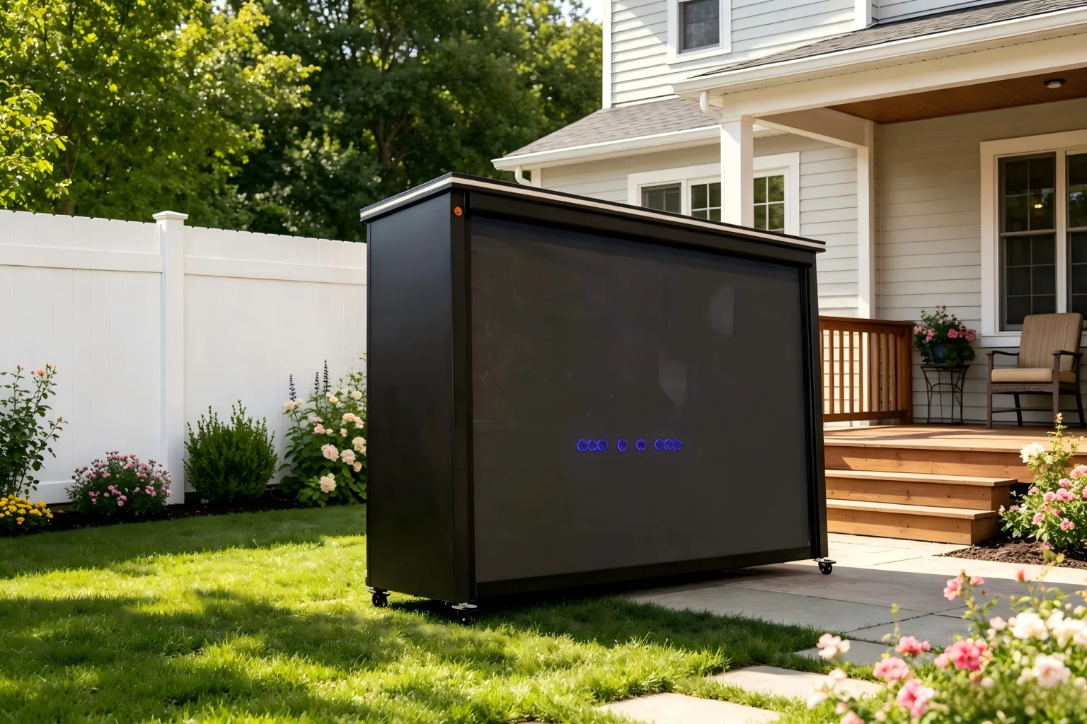 Luxury Model Outdoor Kitchen with Smart Weather Controlled Roller Door & Triple-Fuel Grill